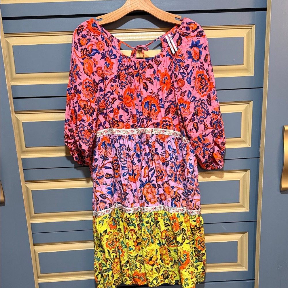 Anthropology Floral Kids Dress - Pink, Yellow, and Orange